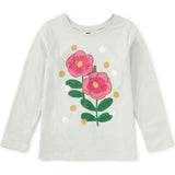 Golden Flowers Graphic Tee, Blue
