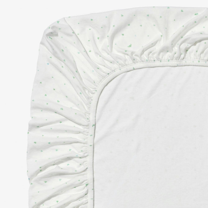 Crib Sheet, Seafoam Hearts