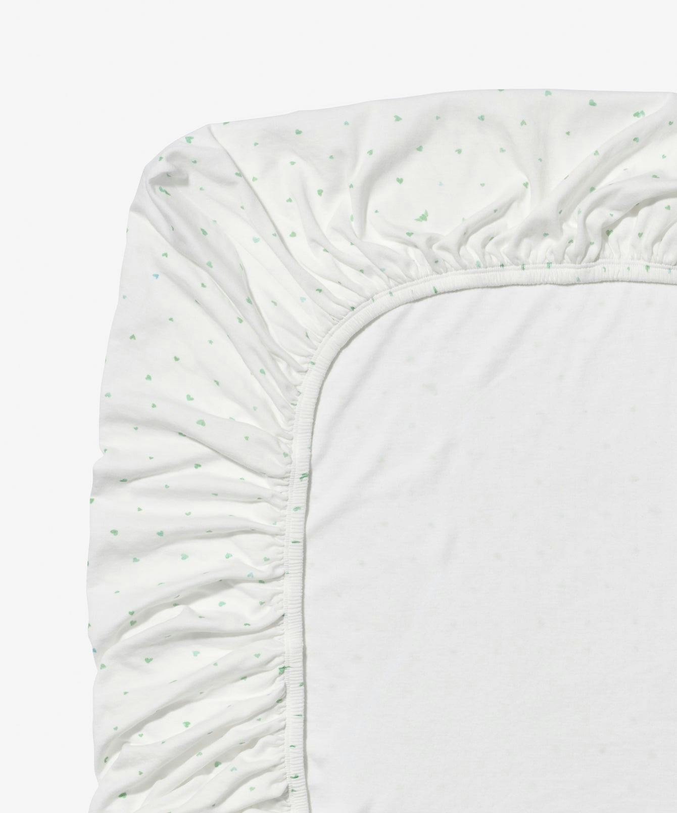 Crib Sheet, Seafoam Hearts