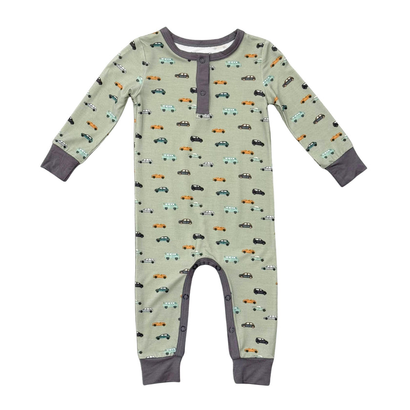 Baby Boy Snap Romper in Cars