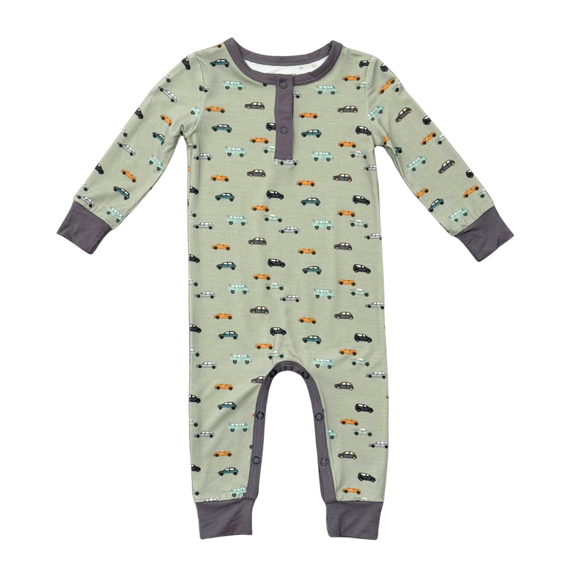 Baby Boy Snap Romper in Cars
