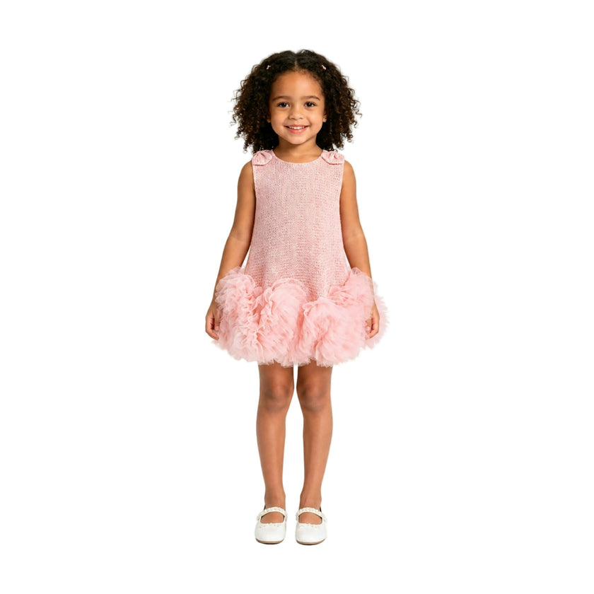 Light Pink Kanya Ruffled Tulle Dress