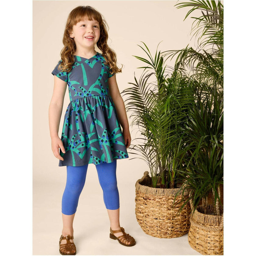 Solid Capri Leggings, Blue