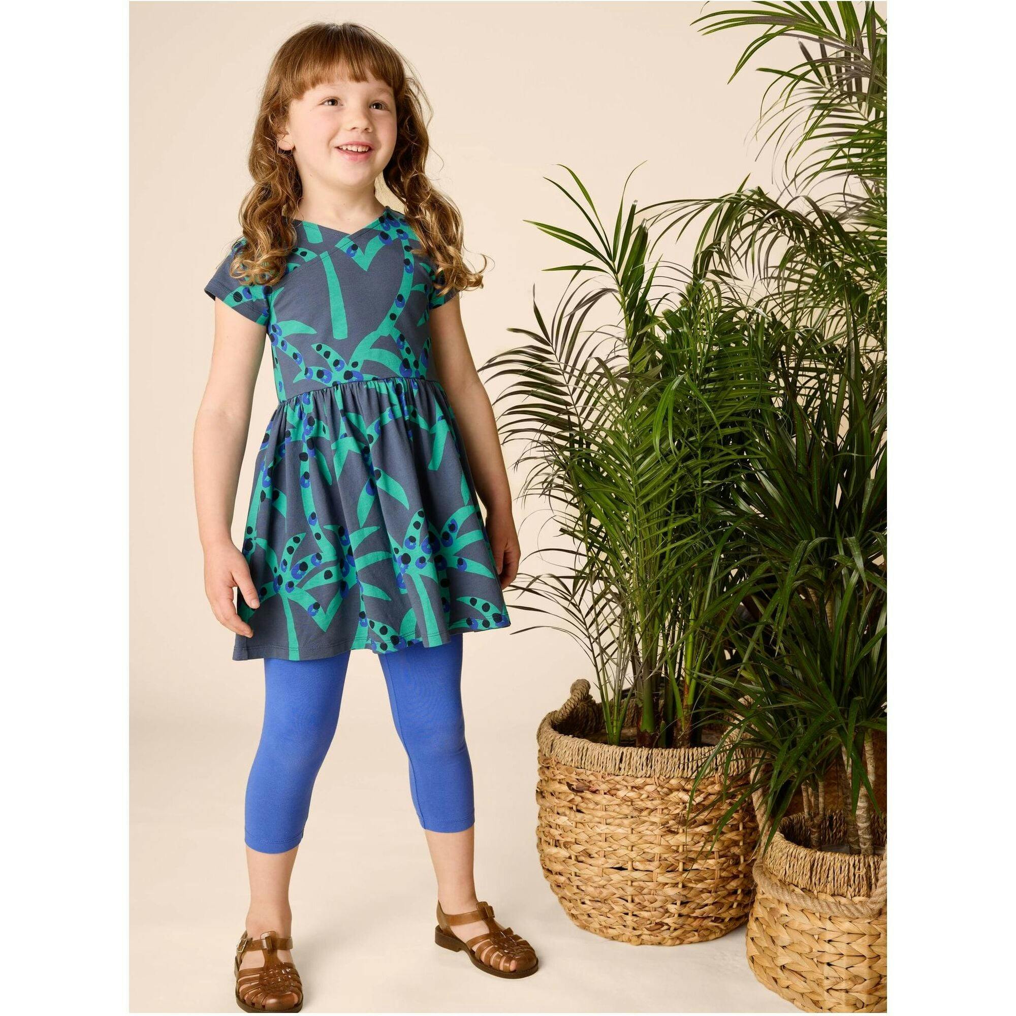 Solid Capri Leggings, Blue