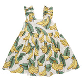 Girls Via Dress - Banana Leaves
