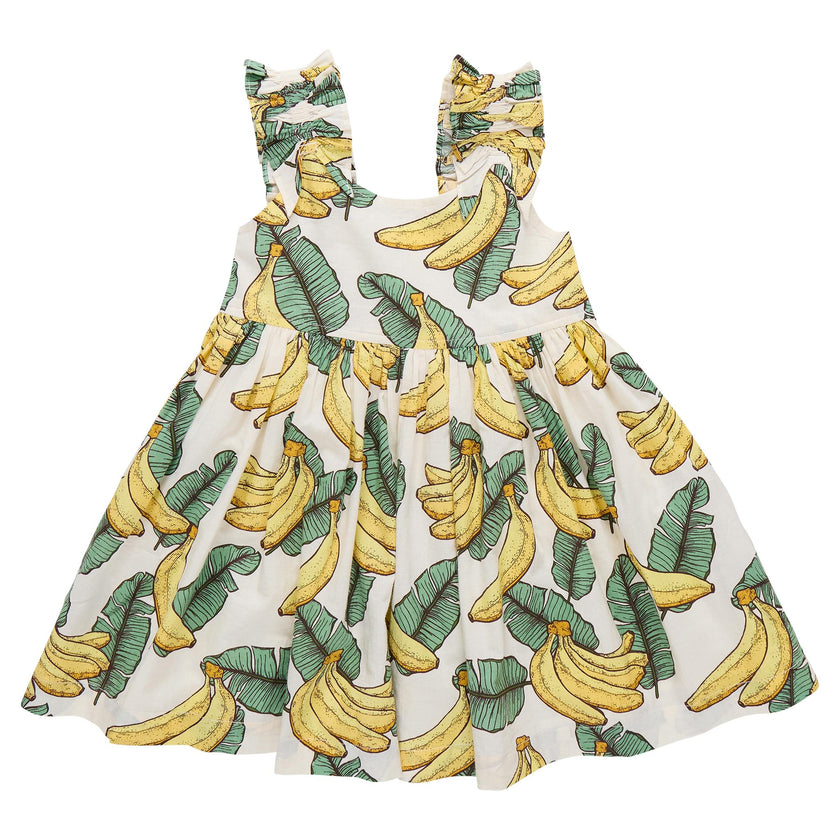 Girls Via Dress - Banana Leaves