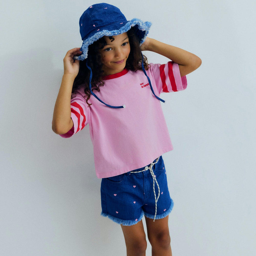 Lys Hat Hearts Light Denim