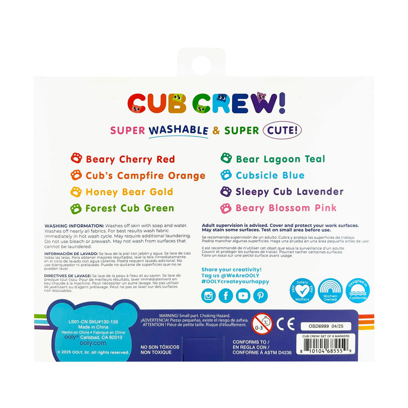 Cub Crew Washable Markers - Set of 8