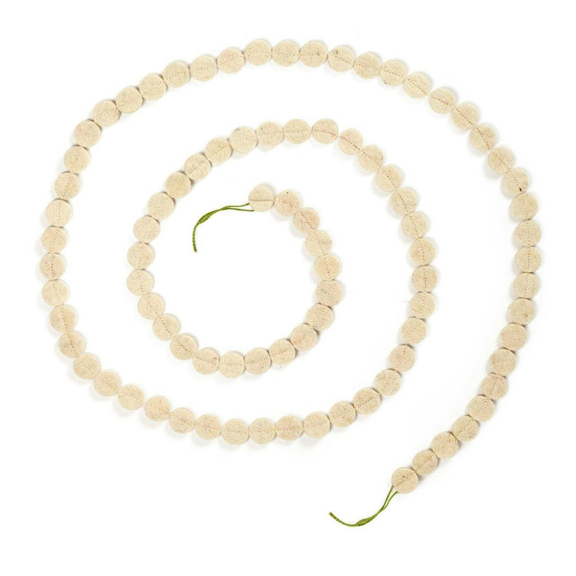 Handmade Small Dots Garland and Bunting- Cream- 6Ft-Ivory-Set Of 2