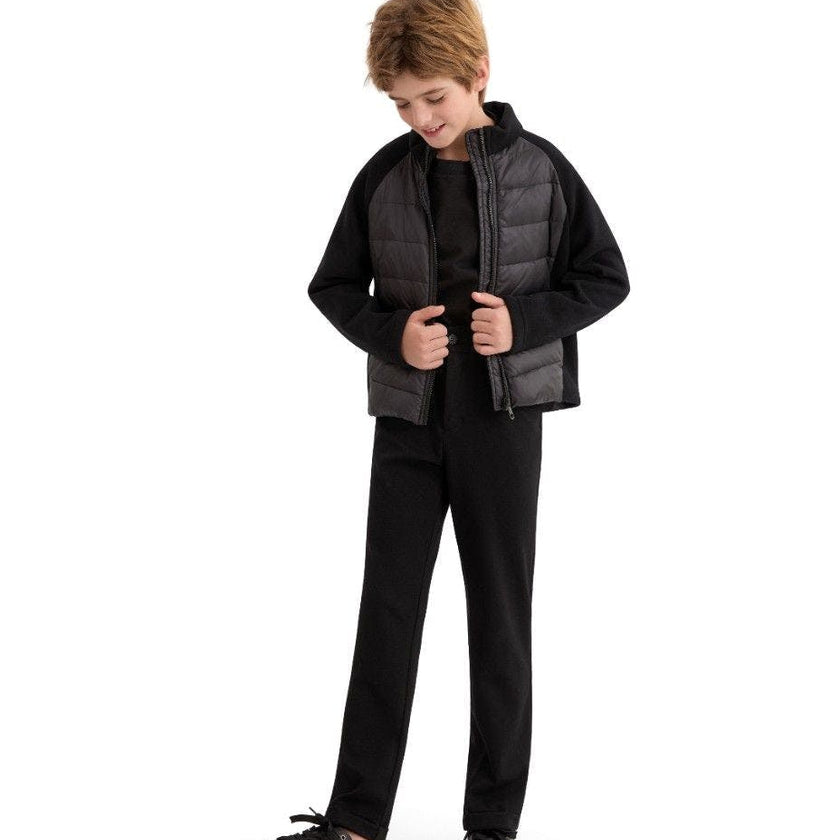 Black Quilted Zip Jacket