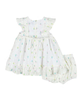 Textured Lawn Floral Printed Dress With Flowers and Bloomer