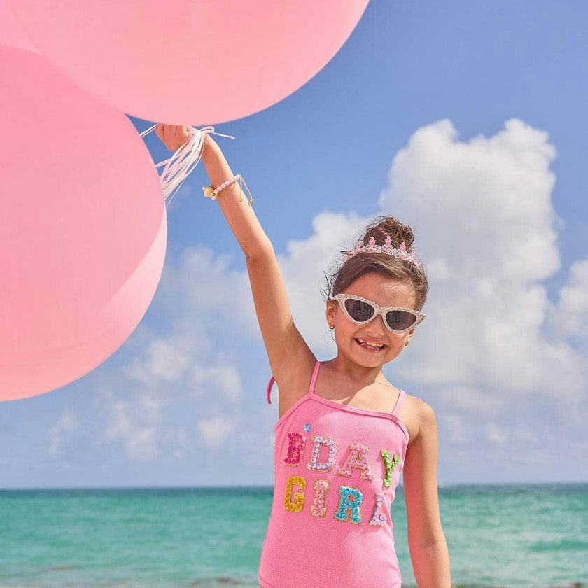 Pink Birthday Girl Gem Swimsuit