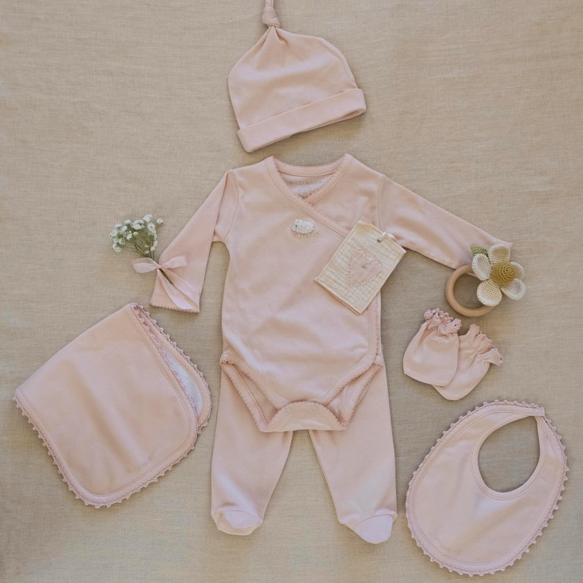 Bib/Mittens/Burp Cloth Set