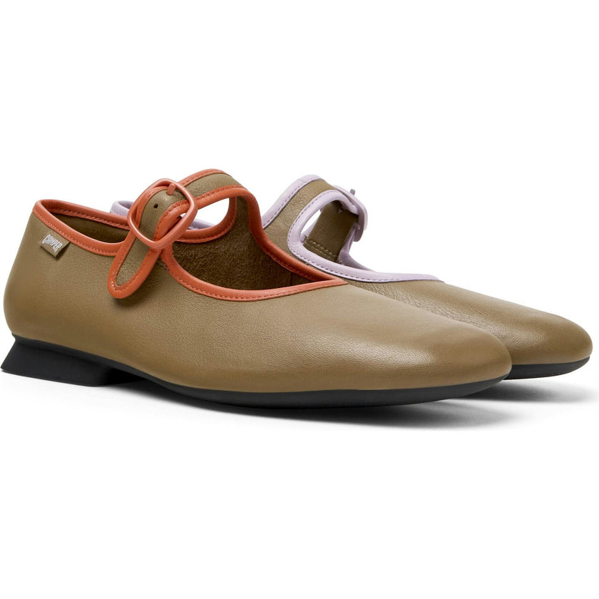 Women's Casi Myra Twins Contrast Piped Square Toes Ballerina Shoes