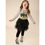 Hangin' Bats Graphic Print Long Sleeve T-Shirt, Grey
