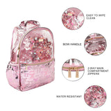 Pink Bow Confetti Clear Backpack by Packed Party | 17" Cute Backpack for Adults