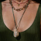 Tiger Cowrie Shell Liberty Print Necklace