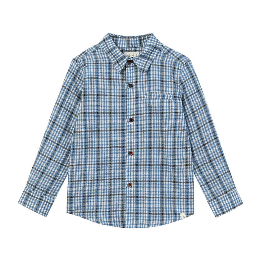 ATWOOD blue/white seersucker woven shirt