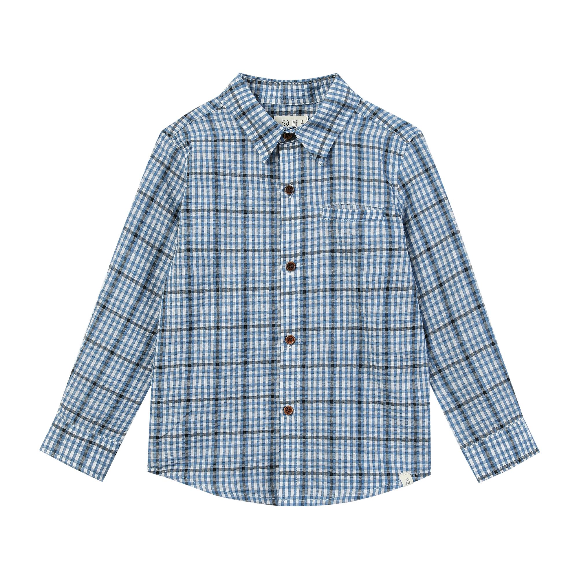 ATWOOD blue/white seersucker woven shirt