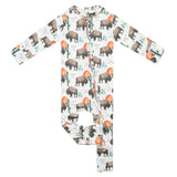 Convertible Zip-Up Footie Pajama - Bison