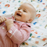 Cotton Muslin Baby Quilt - Christmas Time