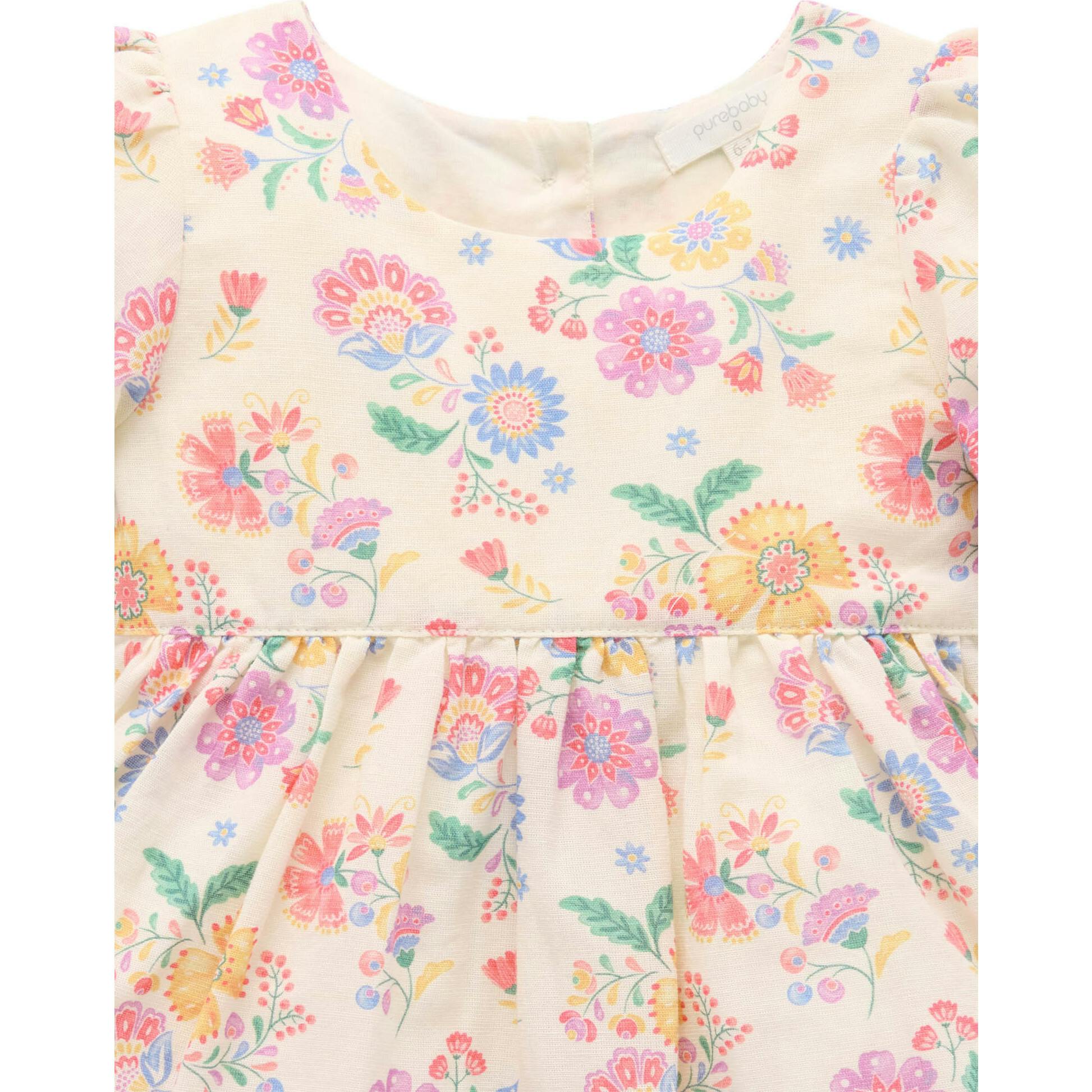 Linen Blend Dress & Headband Mexican Floral