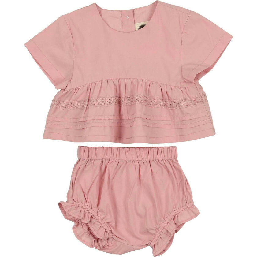 Girls Pleats-N-Tiers Top & Short Set