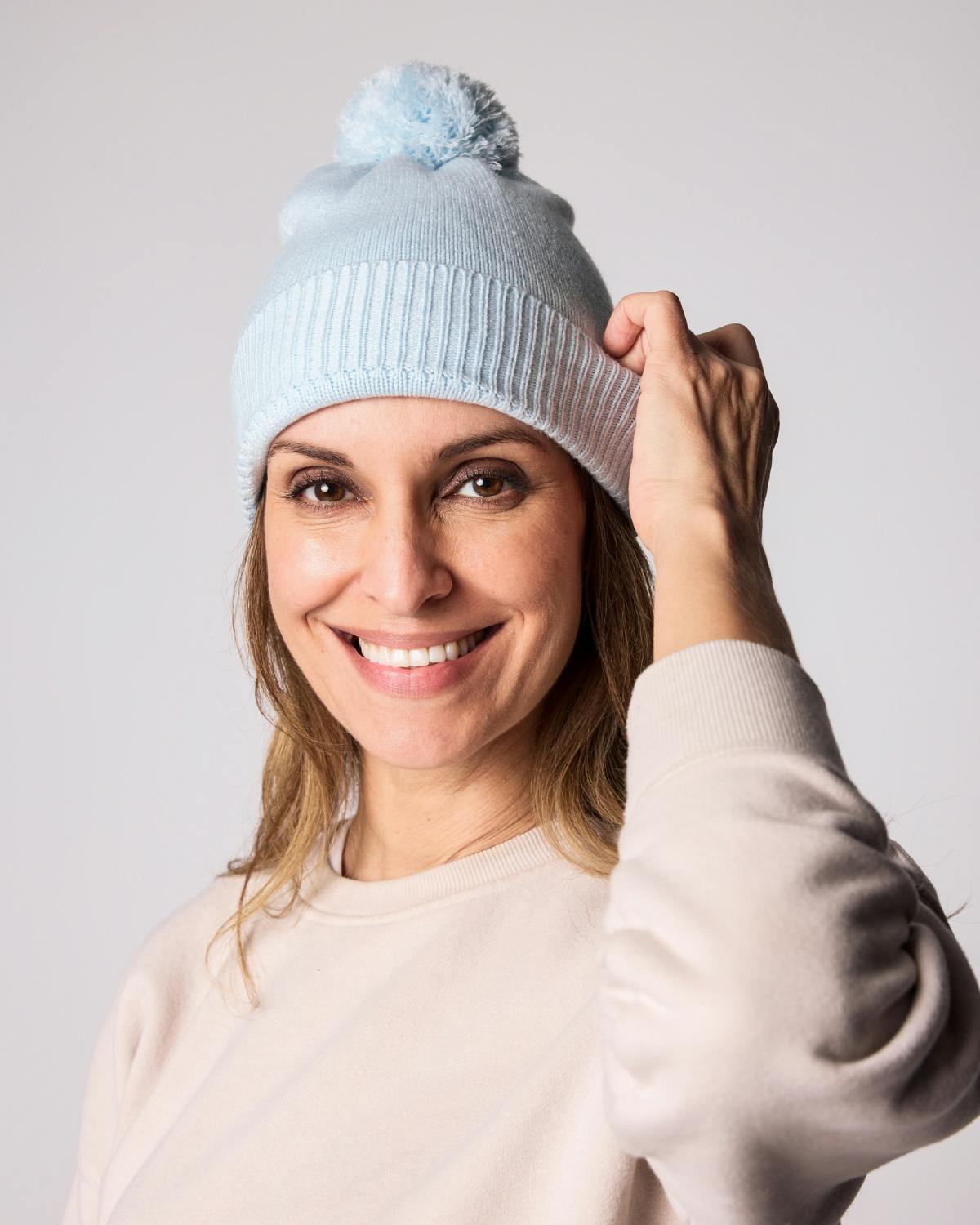 Kids Knit Winter Hat with Knit Pom
