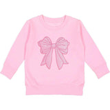 Pink Bow Sequin Patch Sweatshirt