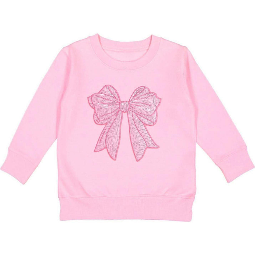 Pink Bow Sequin Patch Sweatshirt