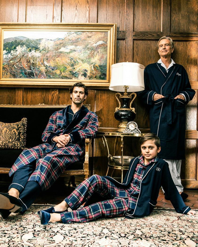 Kid's Brushed Twill Pajama Set in Windsor Tartan