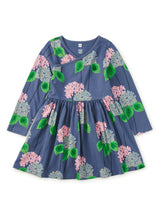 Long Sleeve Wrap Neck Dress, Cornwall Hydrangeas