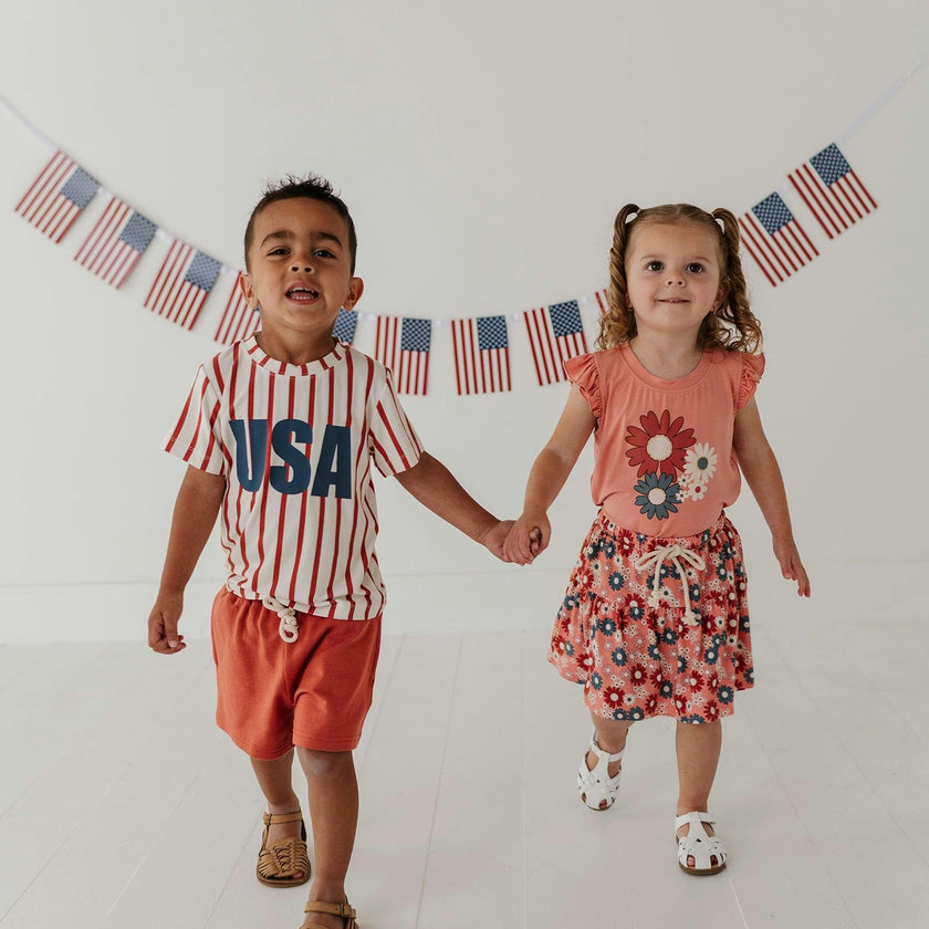 Boy's Short Sleeve Tee in Fireworks