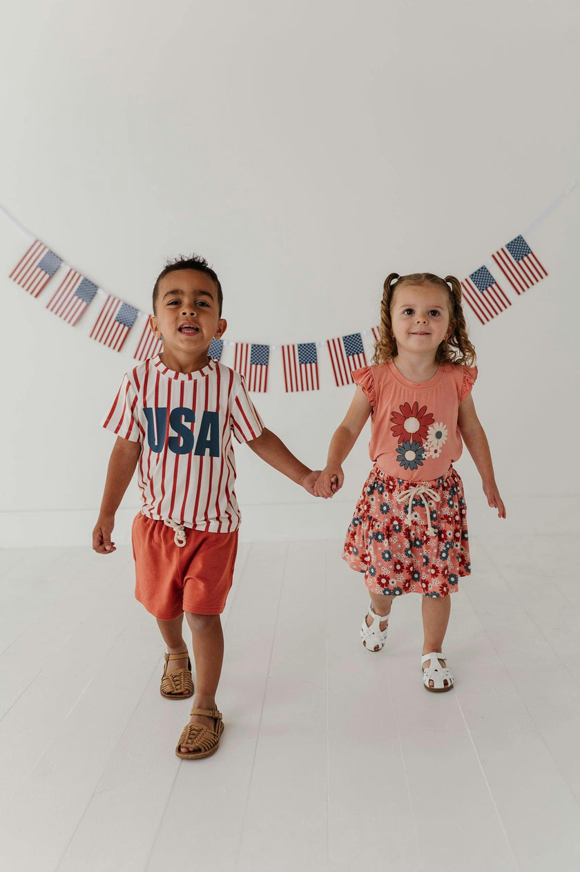 Boy's Short Sleeve Tee in Fireworks