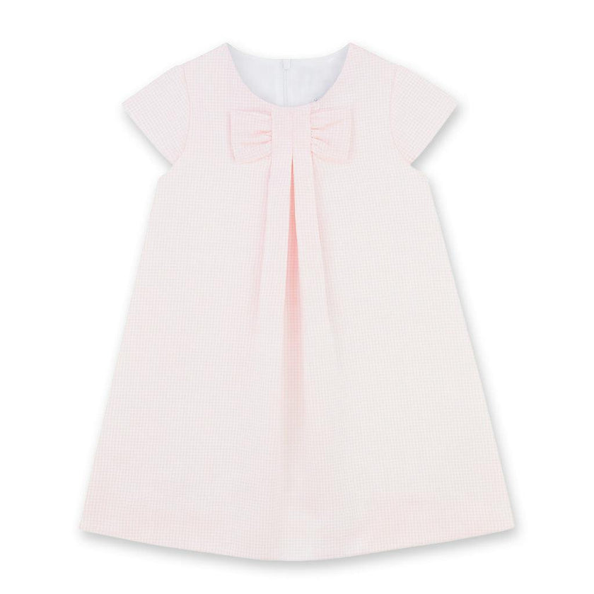 Pique Dress With Pleat And Bow