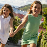 girls gustavia green french terry simple dress