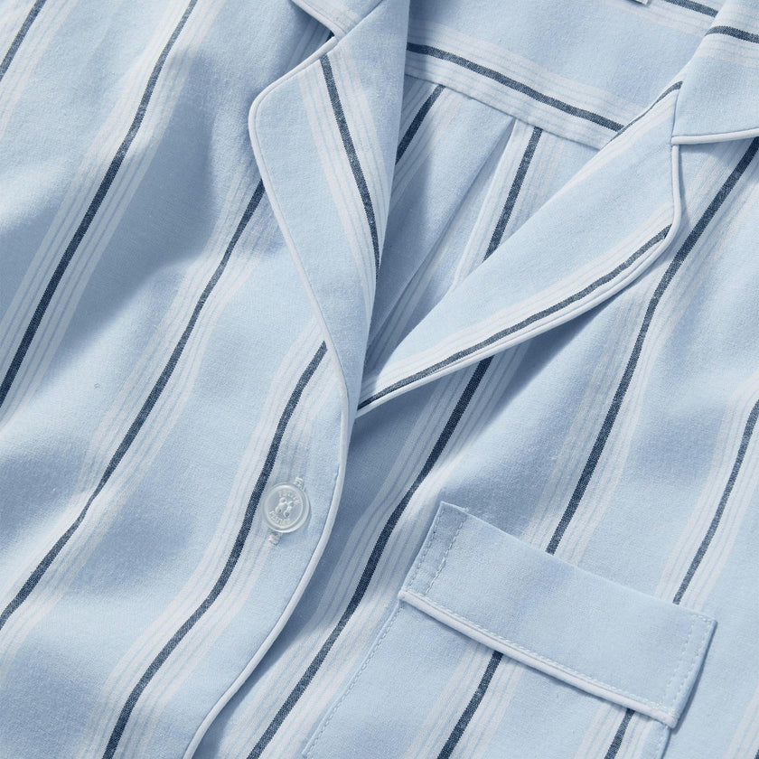 Women's Twill Short Sleeve Short Set in Coastal Stripe