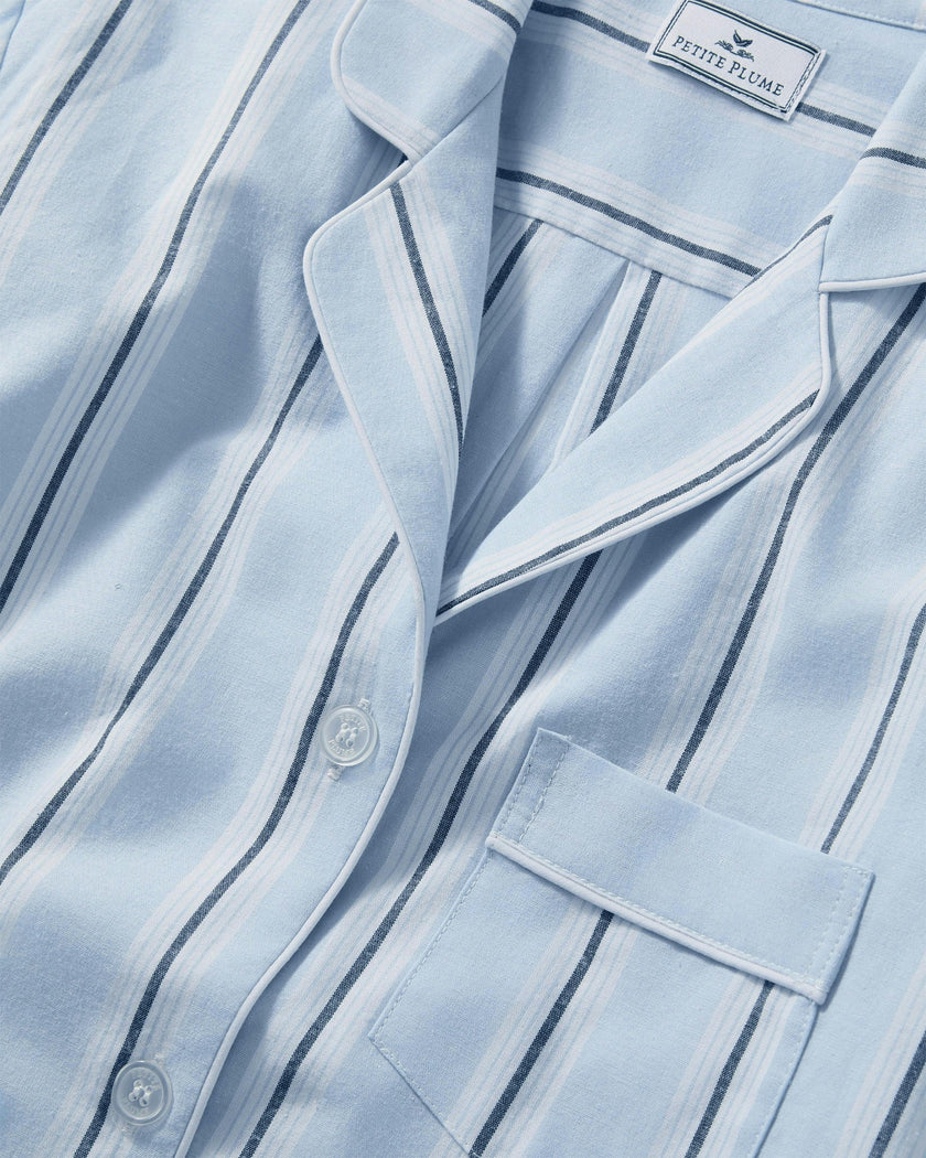 Women's Twill Short Sleeve Short Set in Coastal Stripe