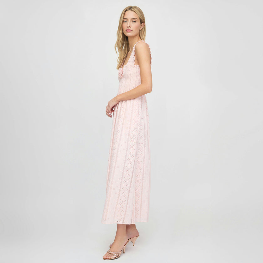 The Rosetta Nap Dress - Pink Broderie Voile