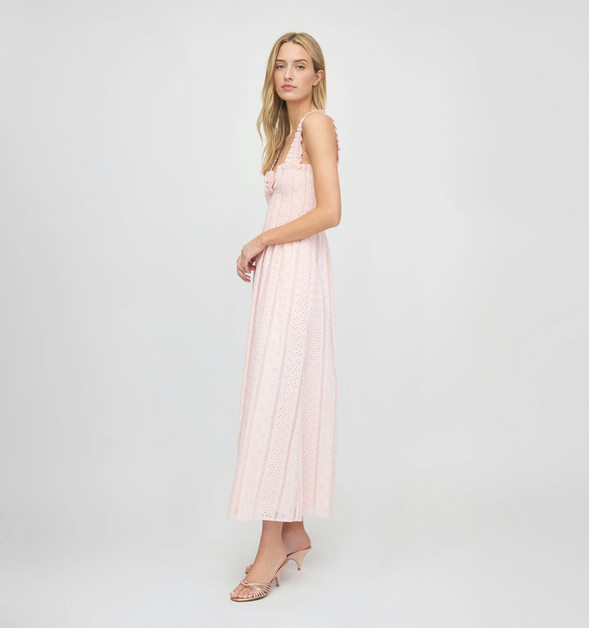The Rosetta Nap Dress - Pink Broderie Voile