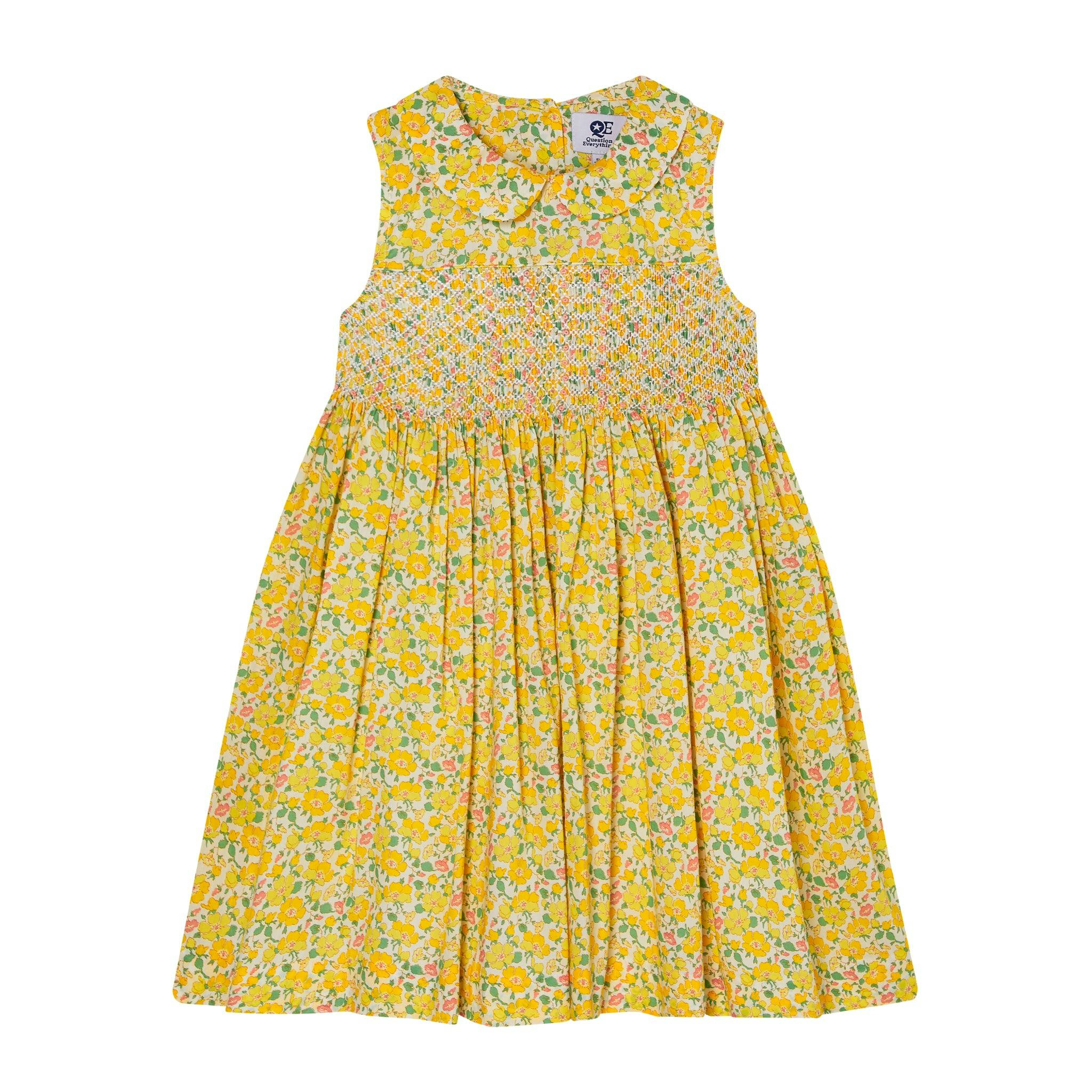 Made With Liberty Fabric Smocked Girls Dress Marina