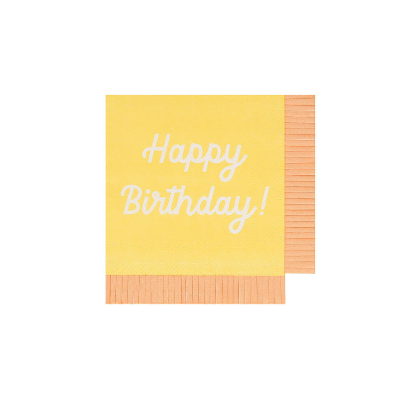 Mixed Happy Birthday Small Napkins