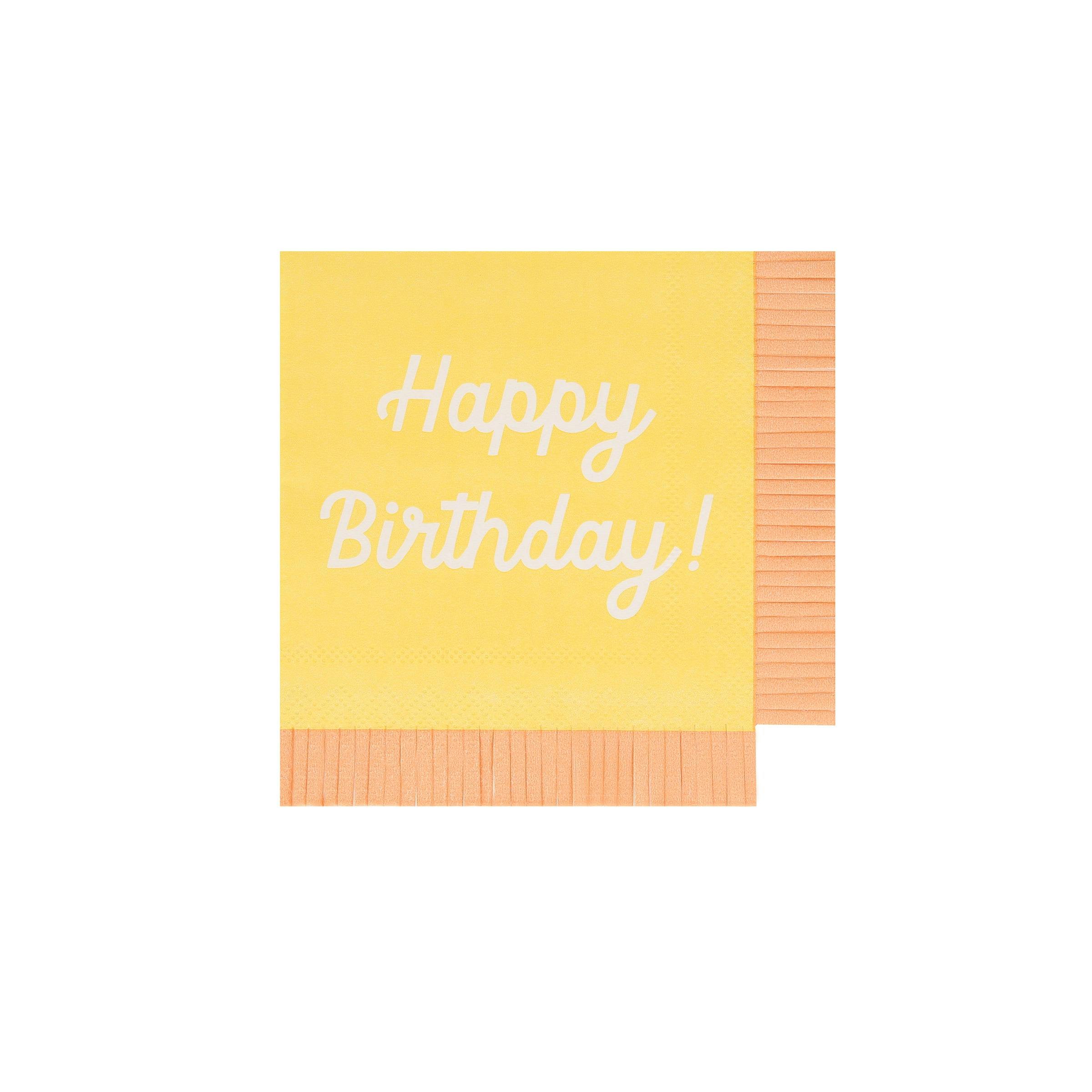 Mixed Happy Birthday Small Napkins