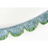 Blue Tinsel Scallop Garland