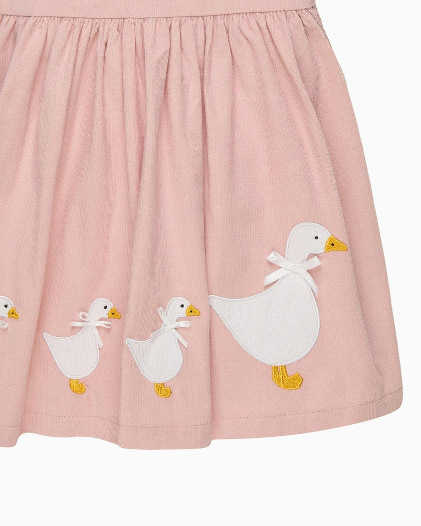 Baby Cord Duck Dress in Dusty Pink