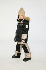 Two Piece Play Snowsuit Black And Beige