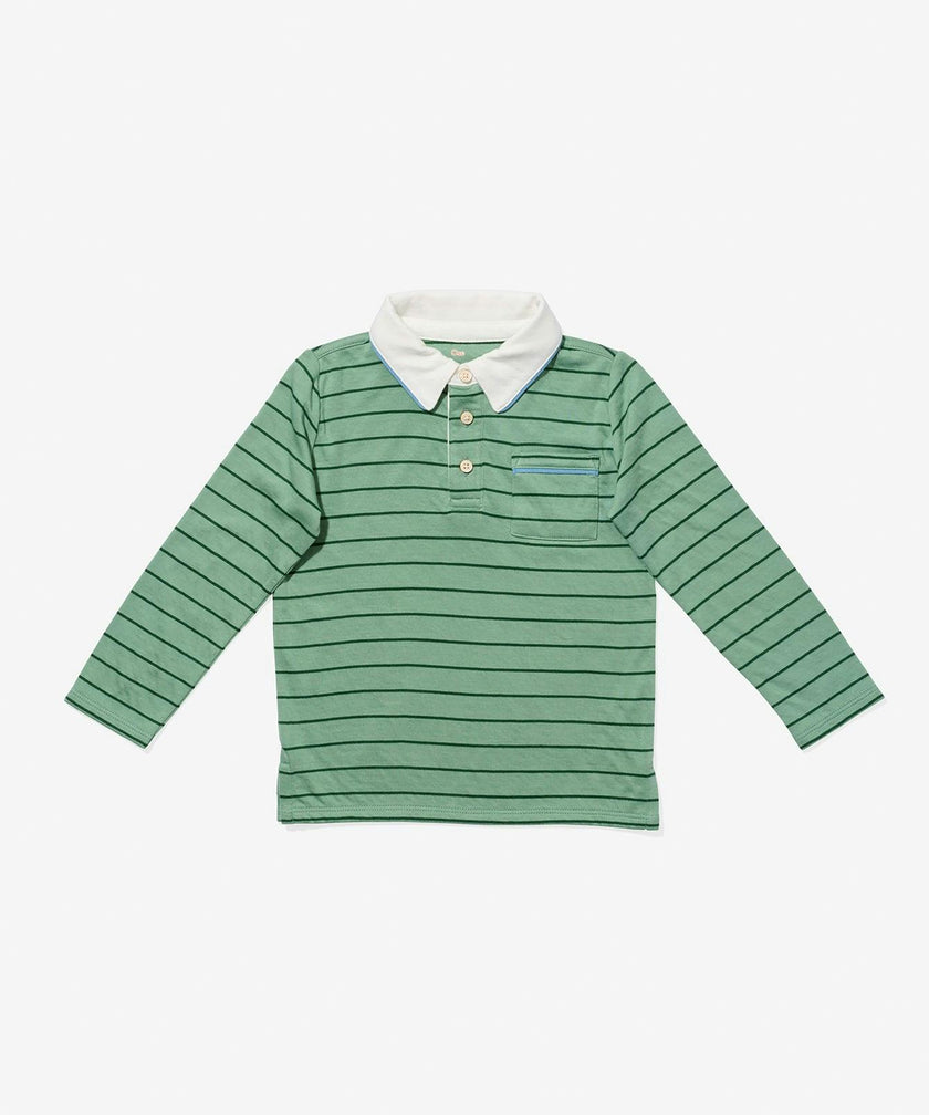Parker Polo, Sage Fine Stripe