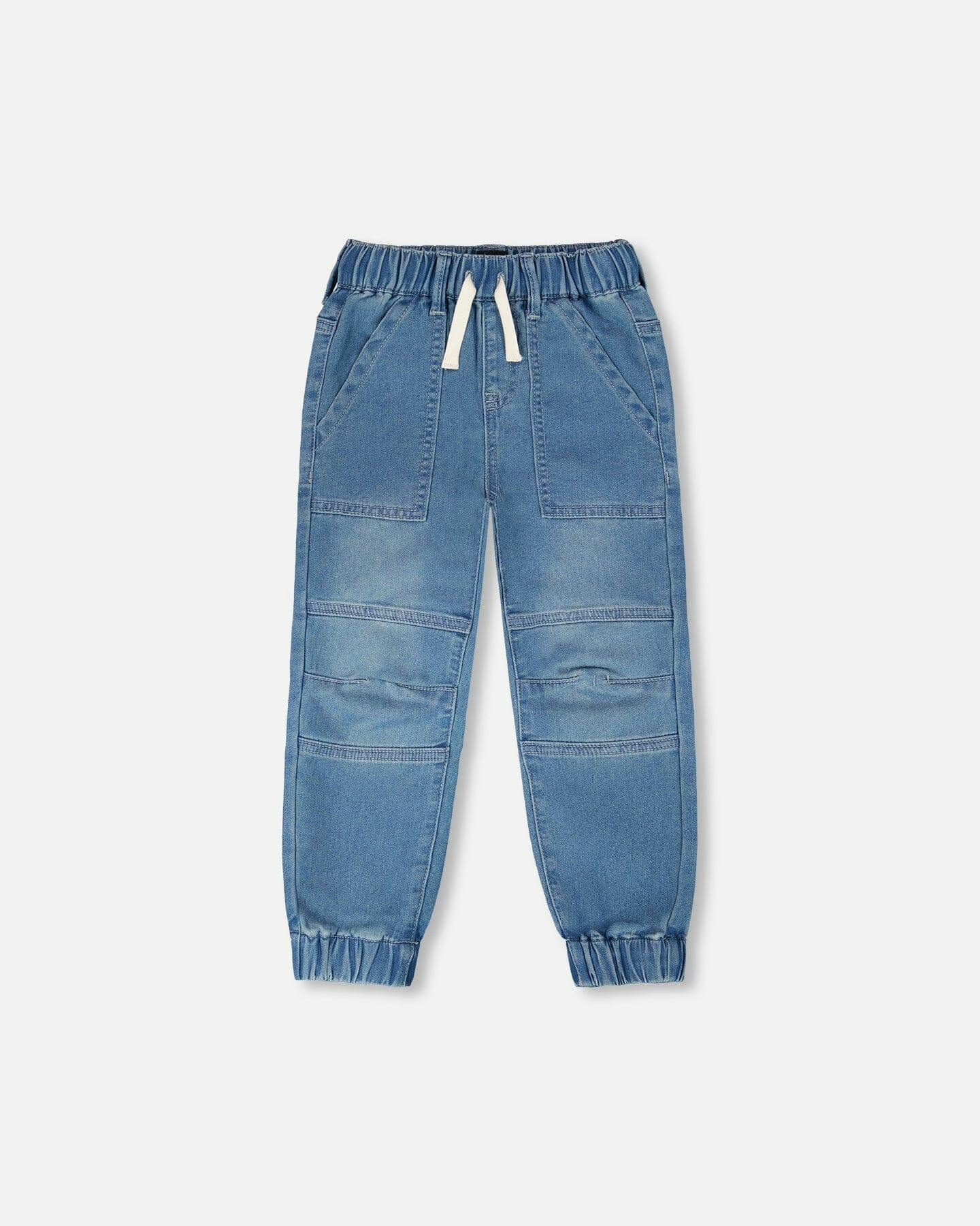 Stretch French Terry Denim Jogger Light Blue