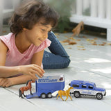 Breyer Horses - Breyer Farms 1:32 Scale Land Rover and Tag-a-Long Trailer Playset w/ 2 Stablemates Horses