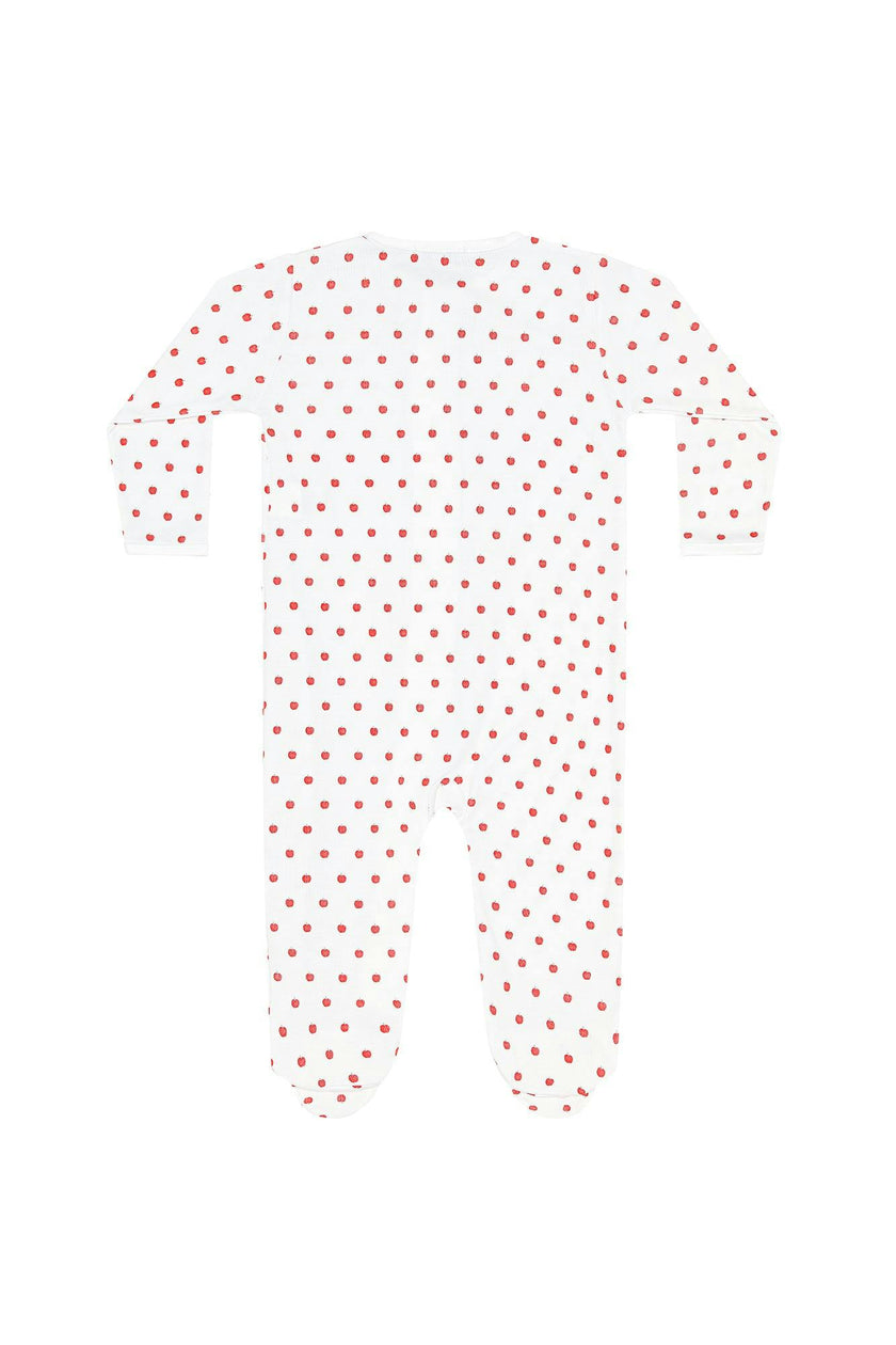 Little Apples Zipper Footie